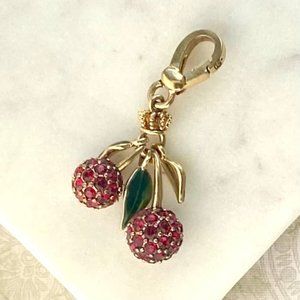 Juicy Couture Authentic Red Pave Crystal Cherries Charm